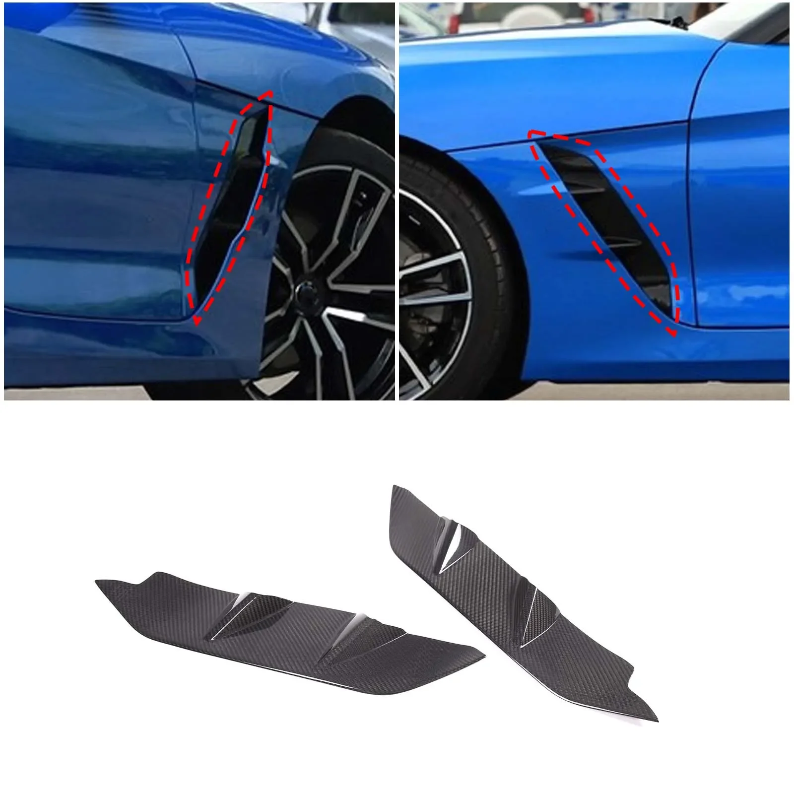 

2Pcs Real carbon fiber For BMW Z4 2017-2020 car styling side fender decorative cover sticker car exterior protection accessories