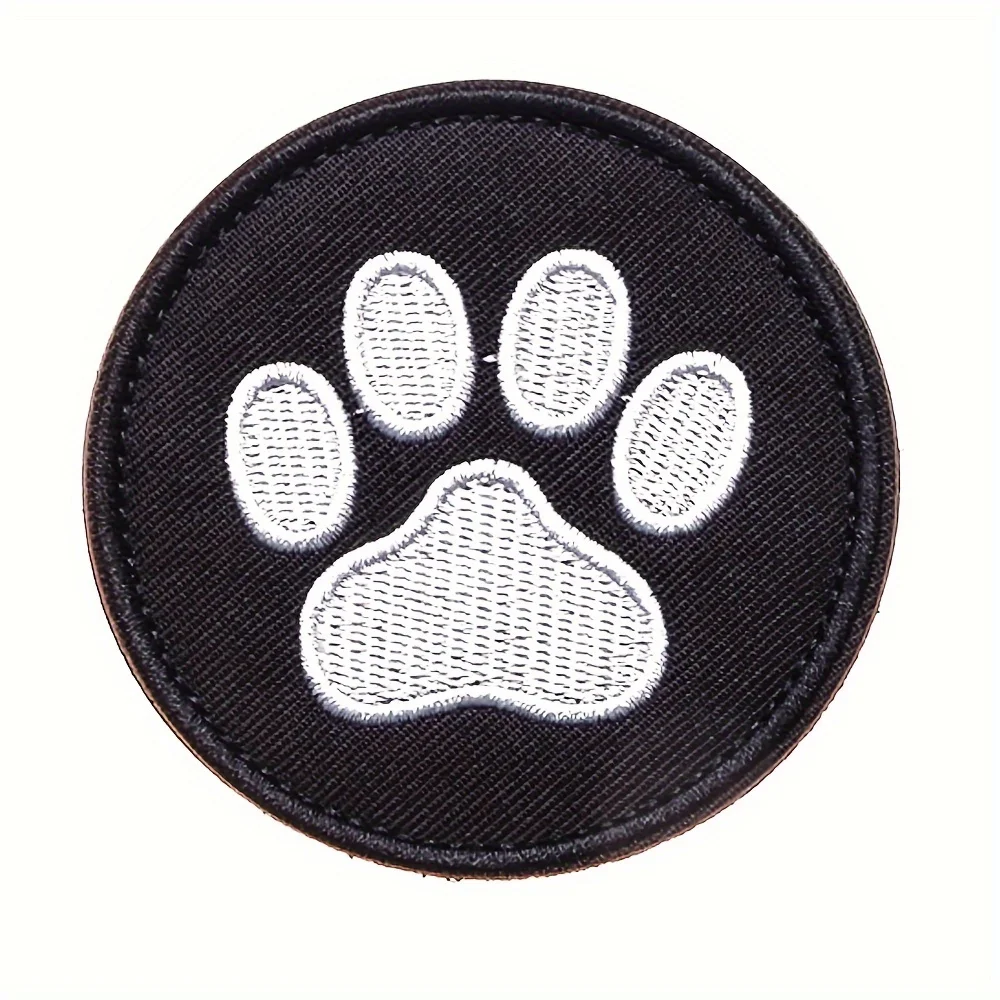 Parche táctico Velcro para mochila militar con pata blanco y negro - imagen 5