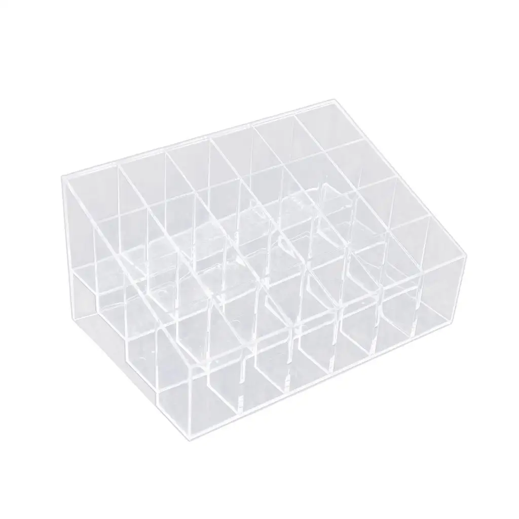 Acrílico Batom Display Rack, unha polonês, Maquiagem Stand, 24 compartimentos