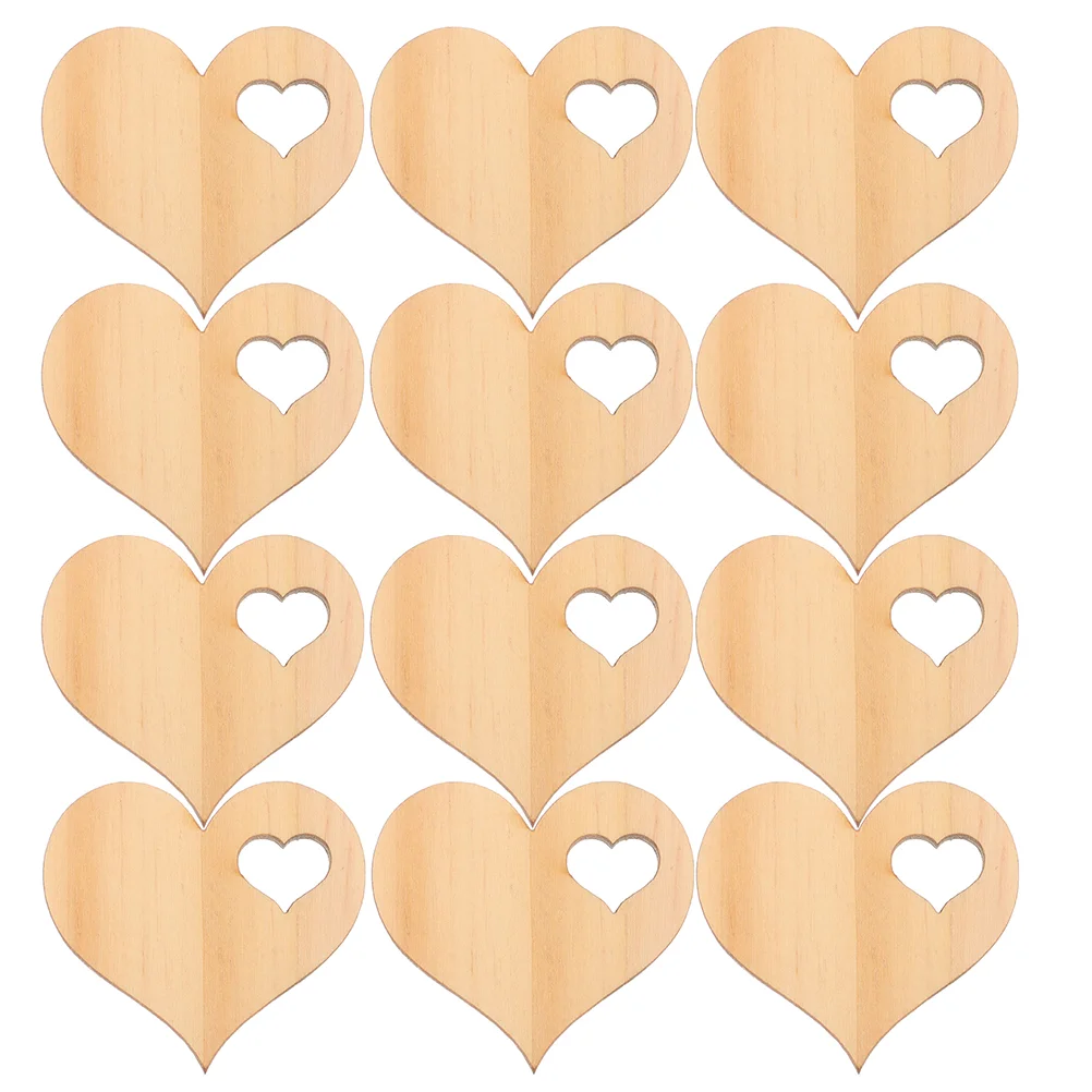 

Love Wood Chips Crafts Unfinished Cutouts Slices Wooden Embellishments Heart DIY Ornaments Material Blank