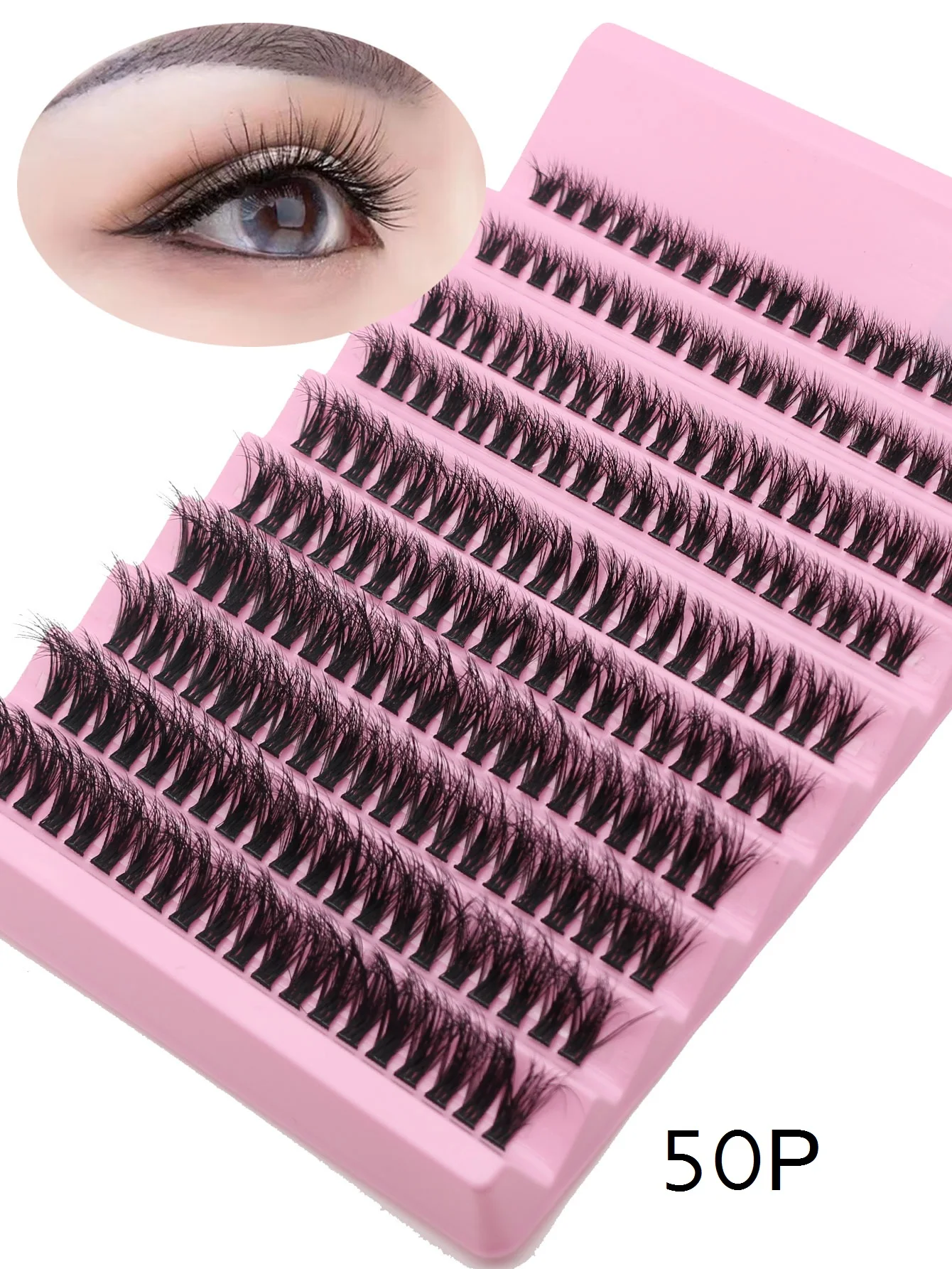 الفردية جلدة كتاب مجموعات تمديد عدة 50D السندات وختم الملقط DIY في المنزل العنقودية رمش ملحقات العنقودية جلدة #2