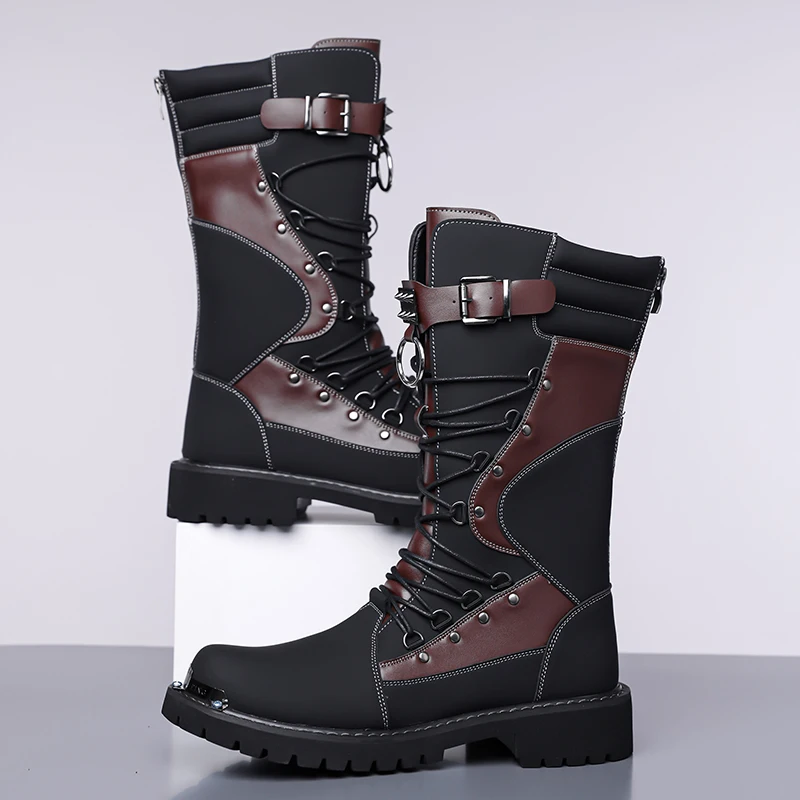 

Men's high top boots Fashion and personalized designer styles Outdoor street daily autumn winter shoes 38-46 Trendy plus size