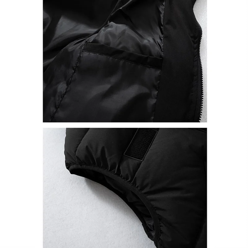 صدرية رجالية غير رسمية بدون أكمام موضة الجانبين جيب كبير ملابس خارجية سترات دافئة زمم سترة معاطف الخريف الشتاء سترة