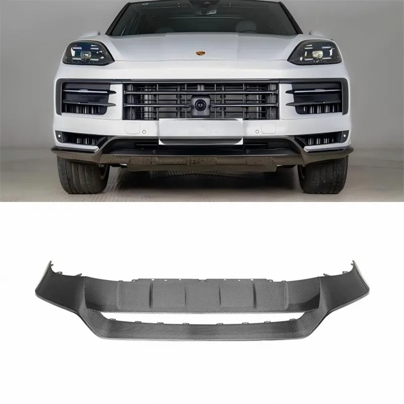 

For Porsche Cayenne 9Y0.2 2018-2024 ReaI Dry Carbon Fiber Front Lip Front Bumper Lower Lip Under Spoiler Splitter Body Kit