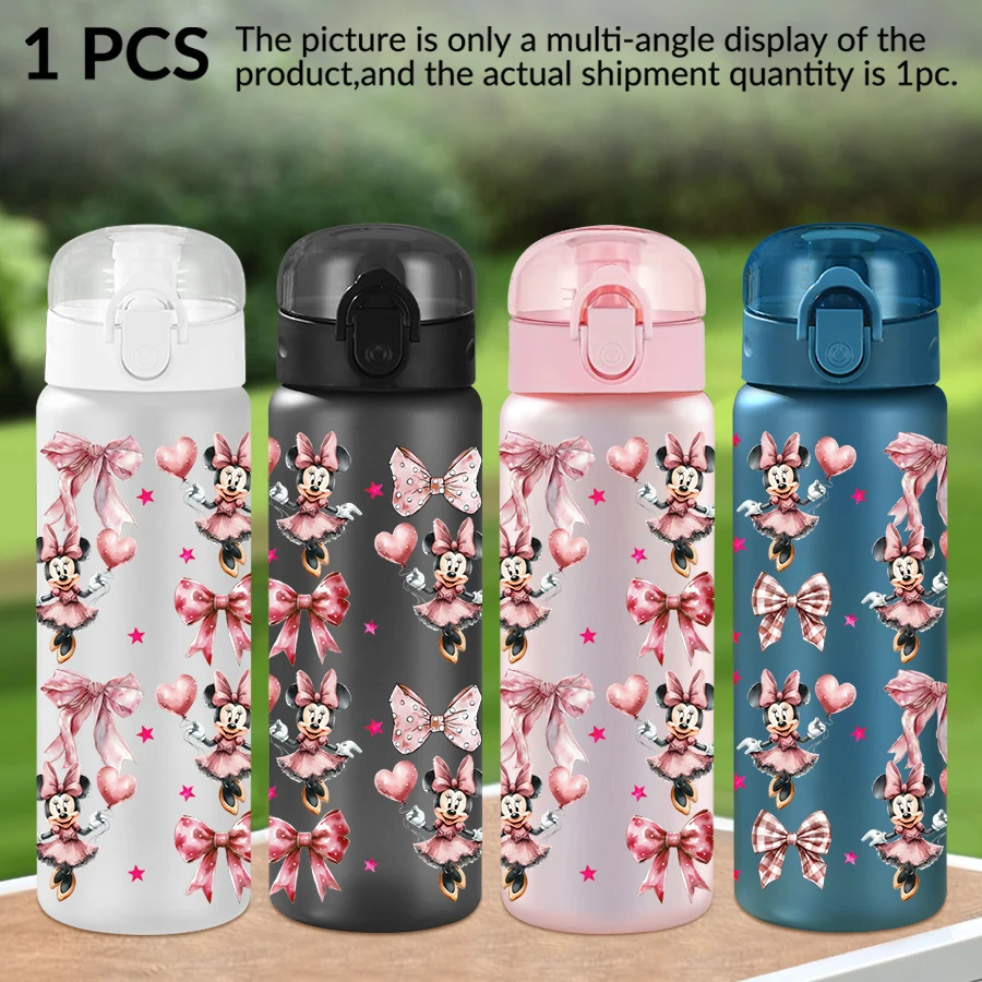 

1Pc Disney Minnie Bow Pattern 26oz Plastic Water Bottle Outdoor Sports Water Cup Birthday/back To School Gift