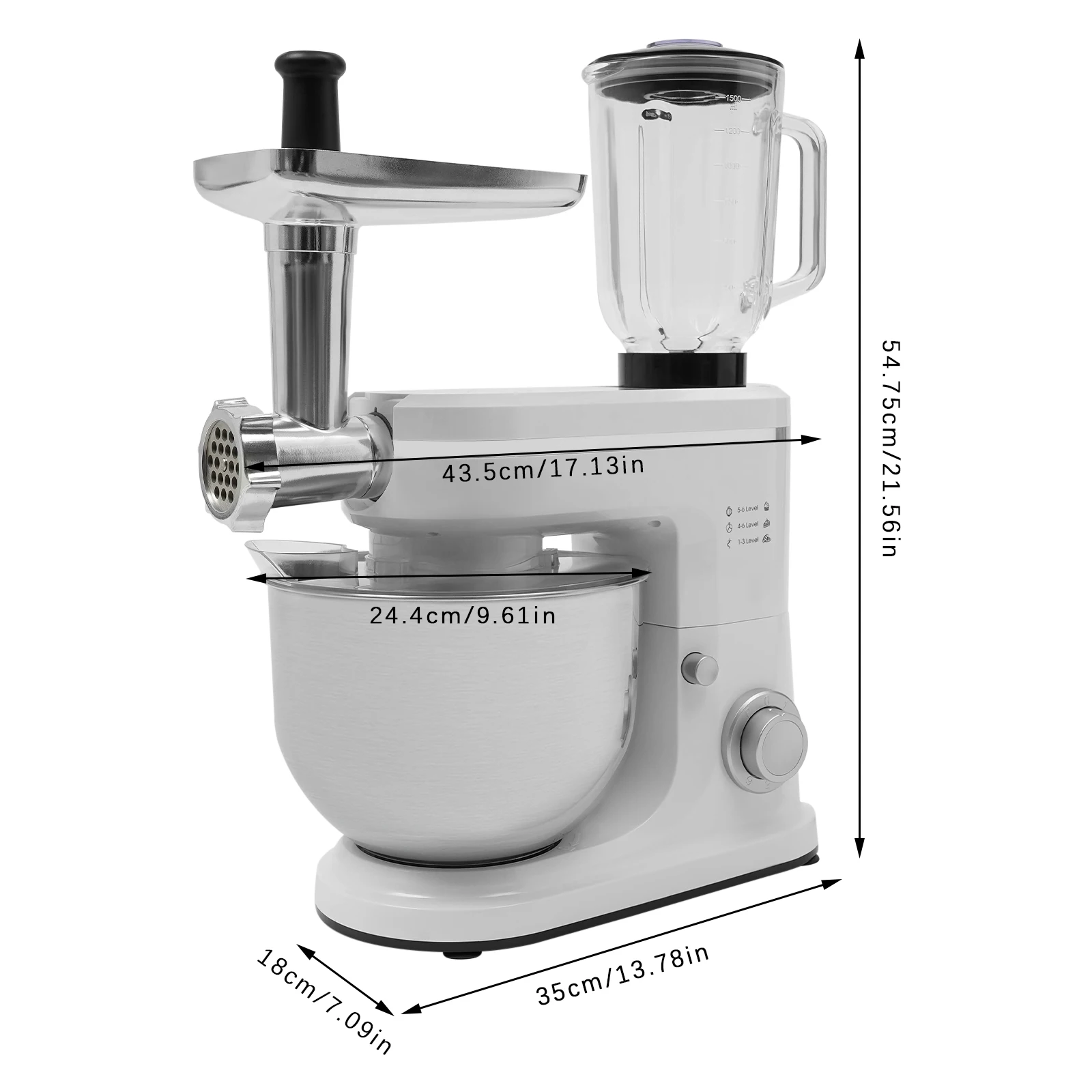 700W Free Standing Food Processor, Stand Mixer, Multifunctional Mixer Suitable for Kitchens, Restaurants, Bakeries