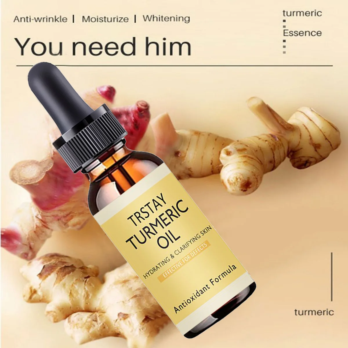 Nuovo olio di curcuma Glow To siero schiarente per il viso per la pelle marrone nera Leg Hand Body Whitening per la salute della bellezza della pelle scura