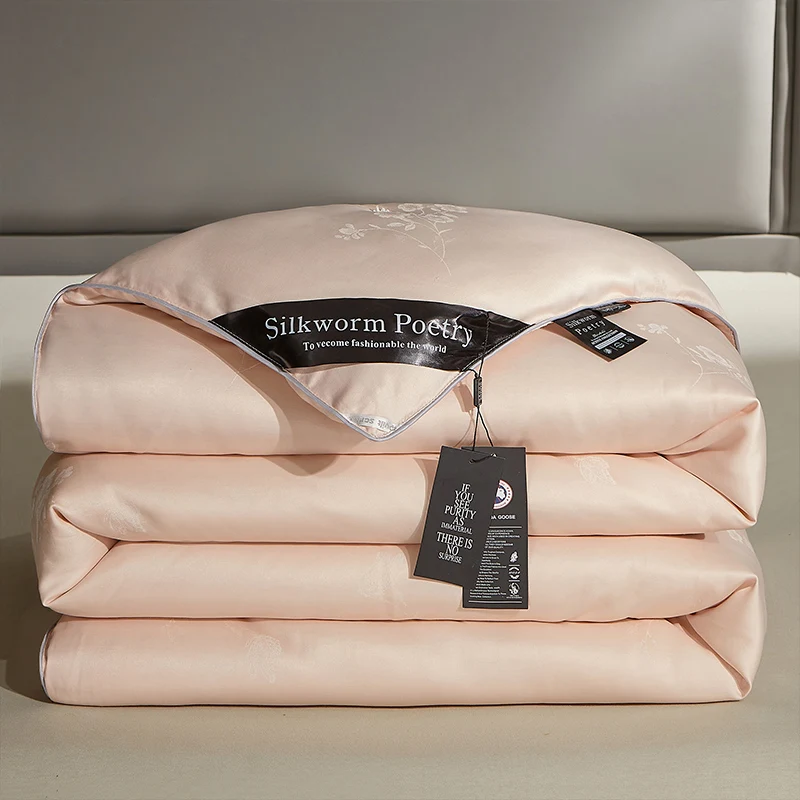 

Одеяло из натурального шелка, 100% шелк тутового шелкопряда, теплое одеяло ручной работы с кондиционером, весенне-осеннее одеяло, домашнее двойное зимнее одеяло