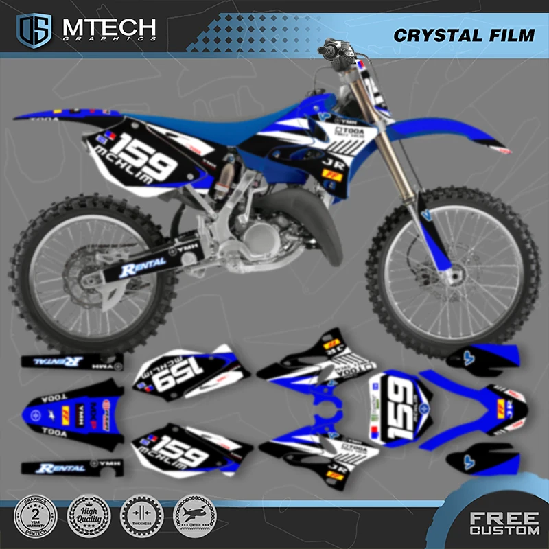 

DSMTECH Custom Motorcycle Graphics Background for YAMAHA YZ125 250 2002 2003 2004 2005 2006 2007-14 Decals Stickers Kits 011