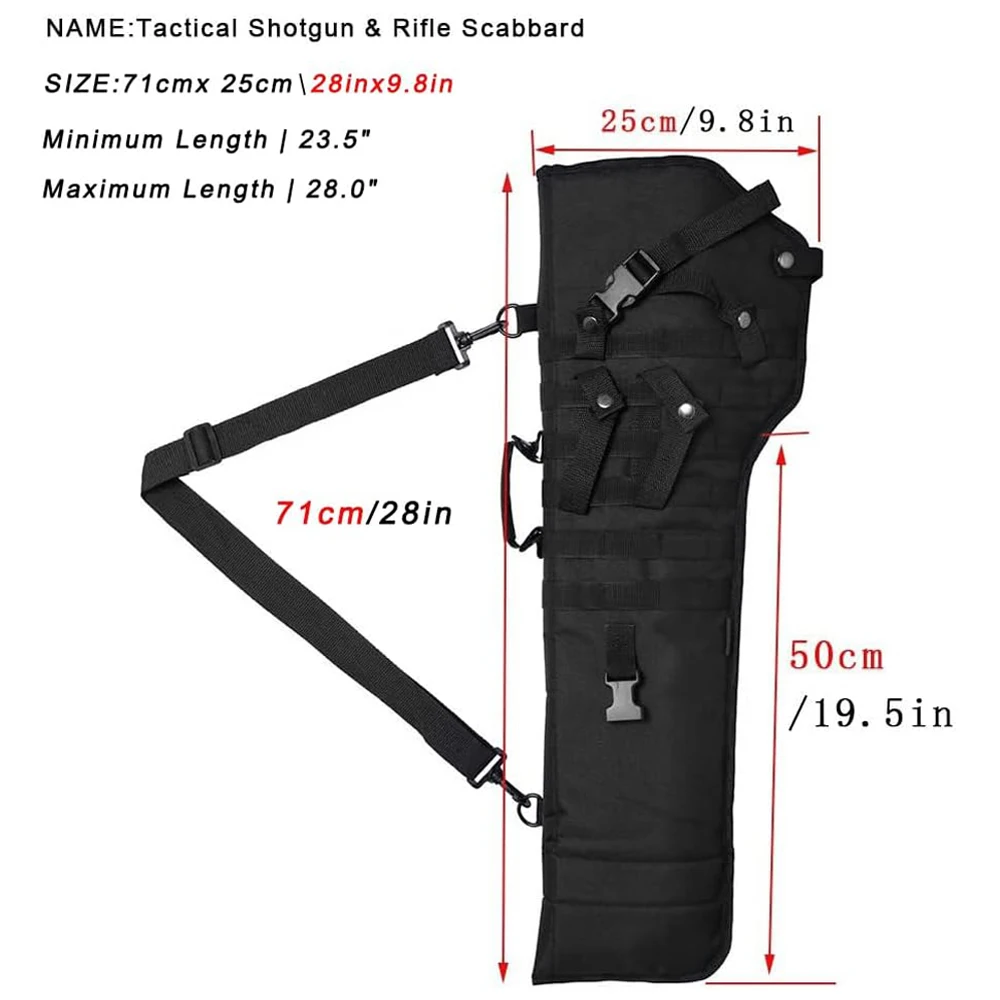 Tactical Shotgun Scabbard Rifle Storage Bag Short Barrel Gun Holster Pouch Shotgun Shoulder Bag Molle Rifle Sling Case