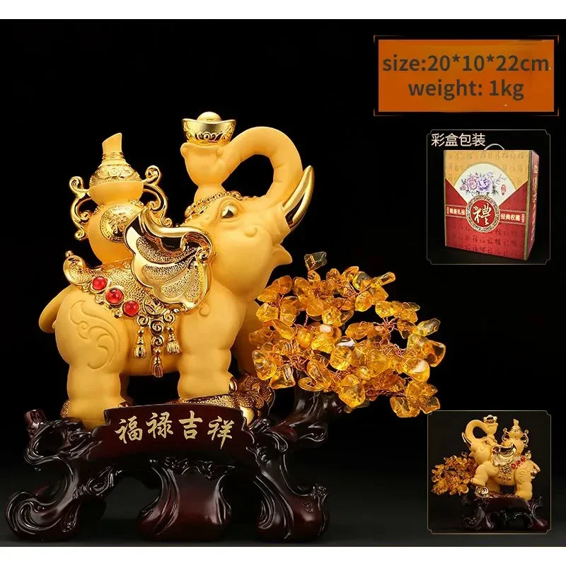 

Chinese Elephant Ornaments To Attract Wealth and Fortune Living Room Wine Cabinet Office Money Tree Home Decor Craft Gifts