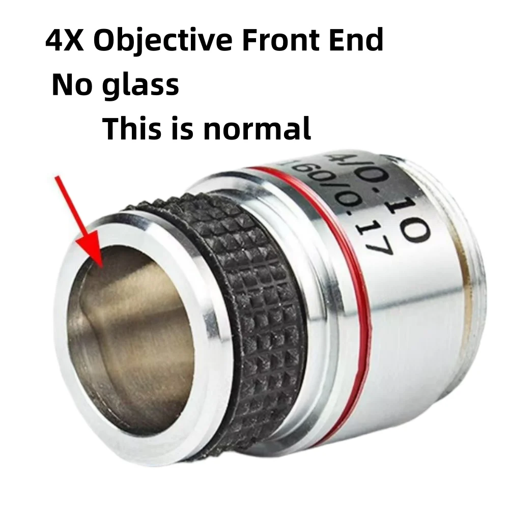 Achromatic Microscope Objective Lens RMS 185mm 4X 10X 20X 40X 100X High Resolution Lab Optical Lens