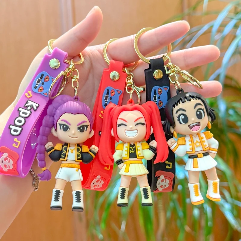 K-pop Idol Group Keychain Rumi Mira Zoey Anime Figure Keyrings PVC Backpack Pendant Birthday Chiritmas Gift Party Favors 키링
