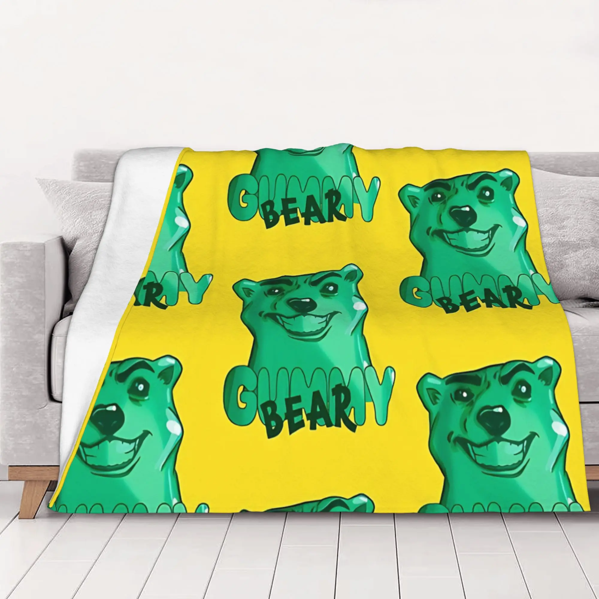 1PC Home Cute Room Decor Cute Jelly Bear Character  Blanket Throw Blanket Gummy Bear Novelty Warm Blanket All Season