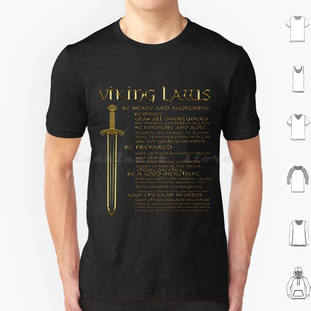 Viking Laws Sword Scandinavia Iceland Valhalla T Shirt Big Size 100% Cotton Viking Laws Sword Scandinavia Iceland Valhalla Odin