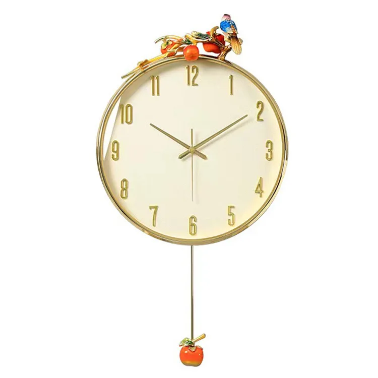 

New Chinese-style living room, home, silent clock, light luxury creative wall-mounted decorative