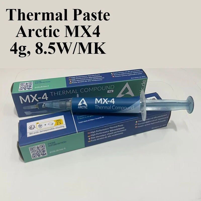 

100% Arctic 4g MX4 8,5 Вт термопаста для процессора MX4, теплопроводящая силиконовая смазка для графического процессора, чипов для ПК