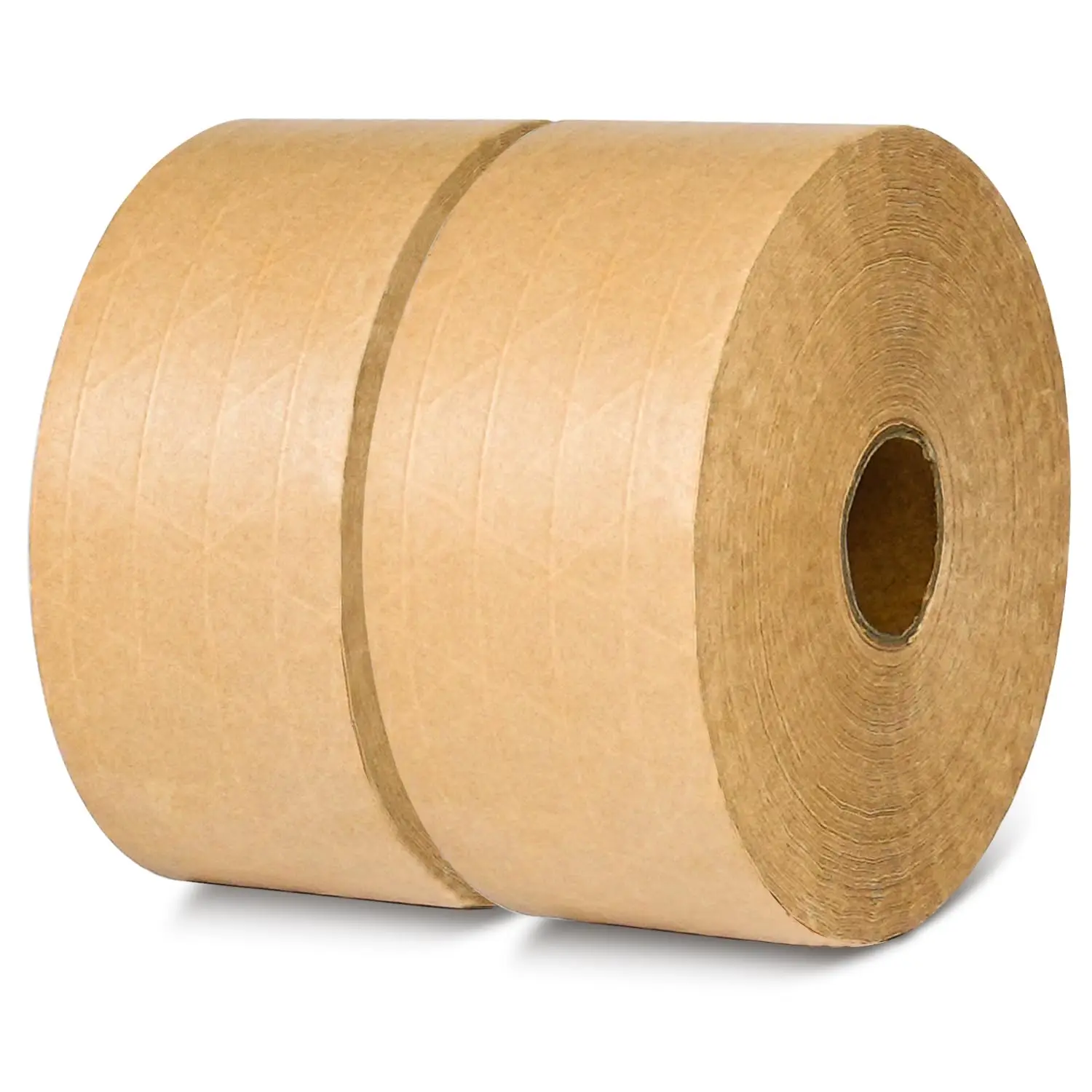 

2 Rolls Value Pack - 2.75inch x 450ft Long Length Reinforced Water-Activated Brown Kraft Paper Tape for Heavy Duty Packa