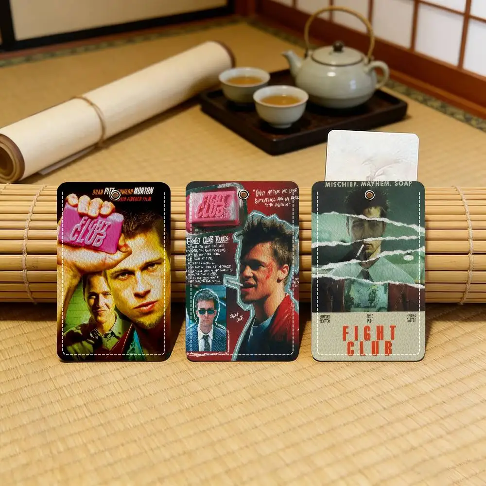 

Movie Fight Club cool Fashion Leather Card Wallet Slim ID Protector for Office and School