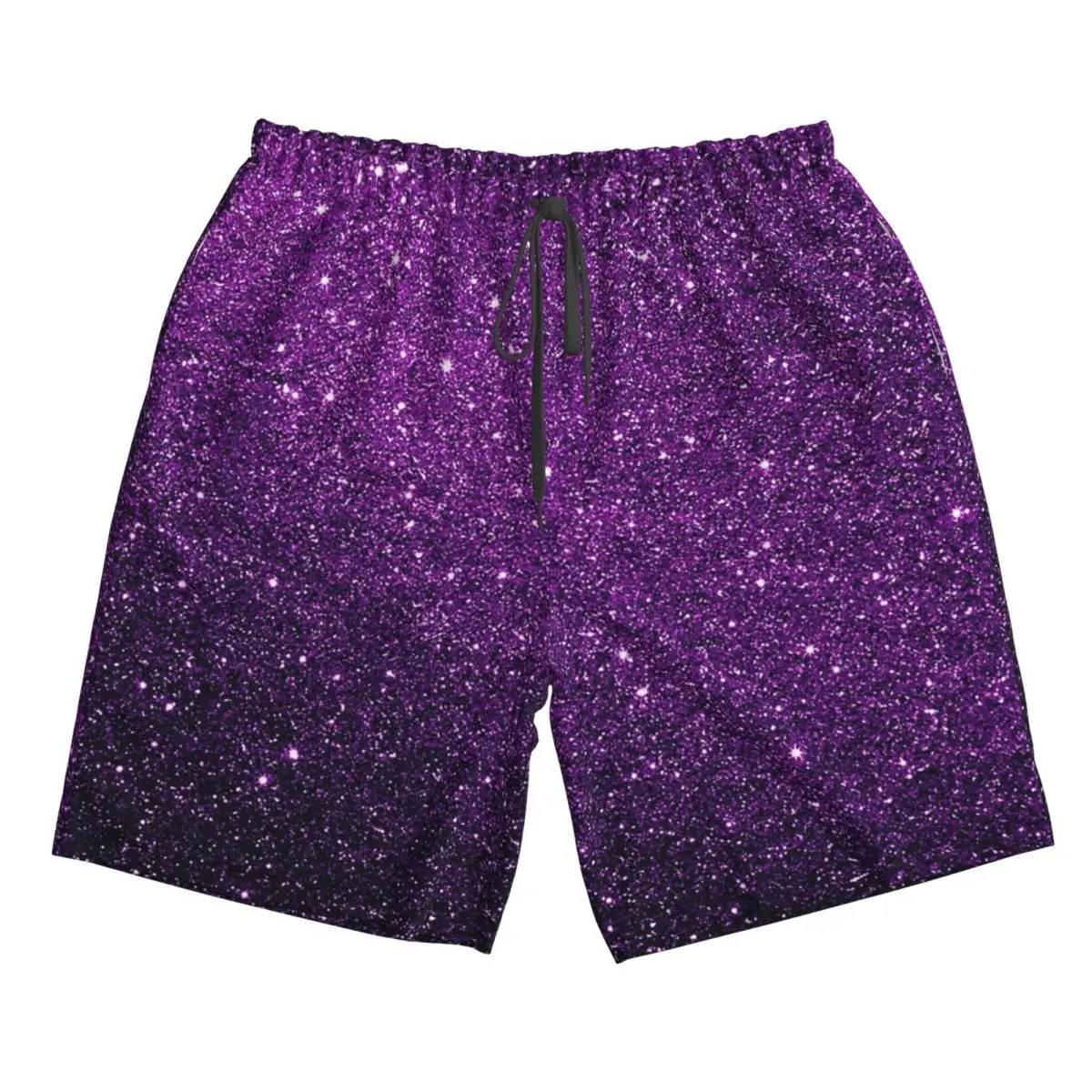 

Gradient Purple Glitter Pattern Trunks Beach Board Shorts Casual Quick Dry Swim Summer Men Pants