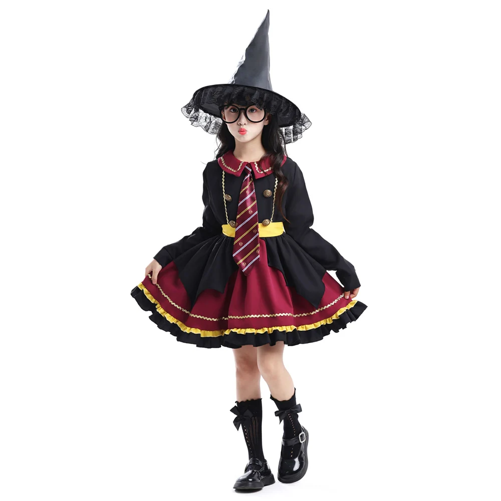 

Костюм волшебника Лолиты для девочек и взрослых, милое платье волшебника со шляпой, костюмы для косплея, наряд для выступления на сцене, одежда из фильмов на Хэллоуин