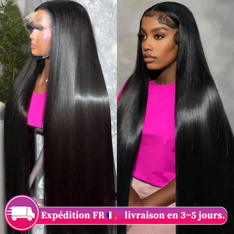 30 Inch 13x6 Hd Lace Straight Lace Frontal Wigs Bone Straight Human Hair Wigs For Black Women 13x4 HD Lace Frontal Wigs Cikana