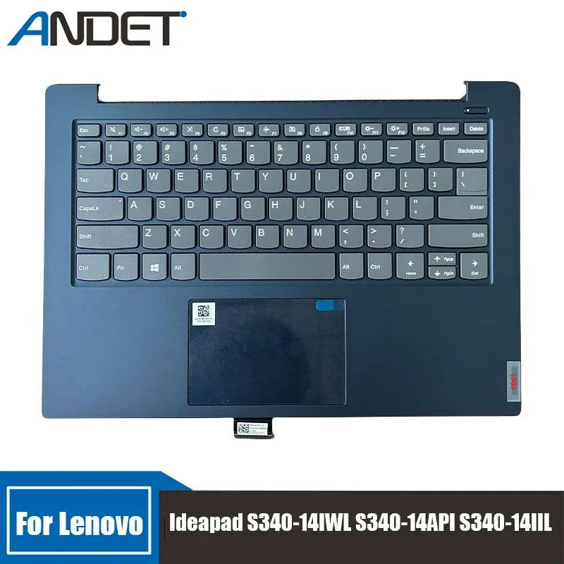 

New Original For Lenovo Ideapad S340-14IWL S340-14API S340-14IIL Blue English Laptop Palmrest Keyboard With Touchpad 5CB0S18461