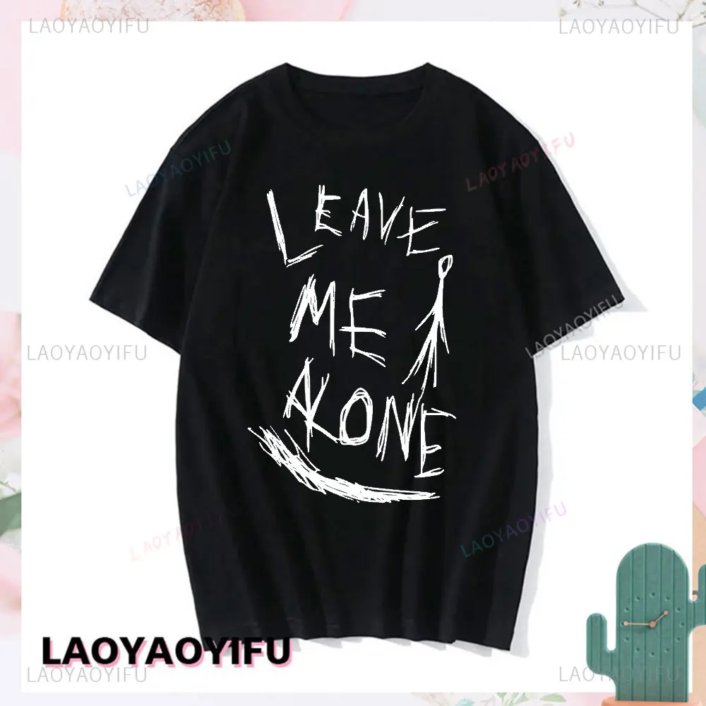 Slenderman Leave Me Alone Creepypasta T-shirt Vintage Horror Novel Graphic T Shirts Harajuku Hip-hop Cotton Unisex O-neck Tshirt