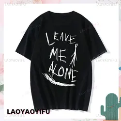 Slenderman Leave Me Alone Creepypasta T-shirt Vintage Horror Novel Graphic T Shirts Harajuku Hip-hop Cotton Unisex O-neck Tshirt