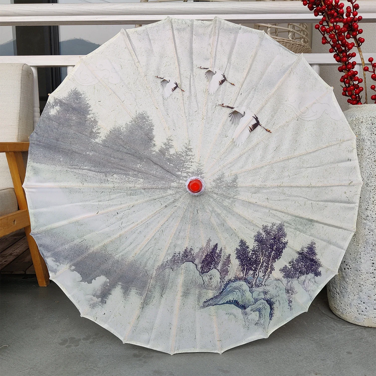 Stone drum oil-paper umbrella rain-proof decorative classical Chinese style umbrella tassel