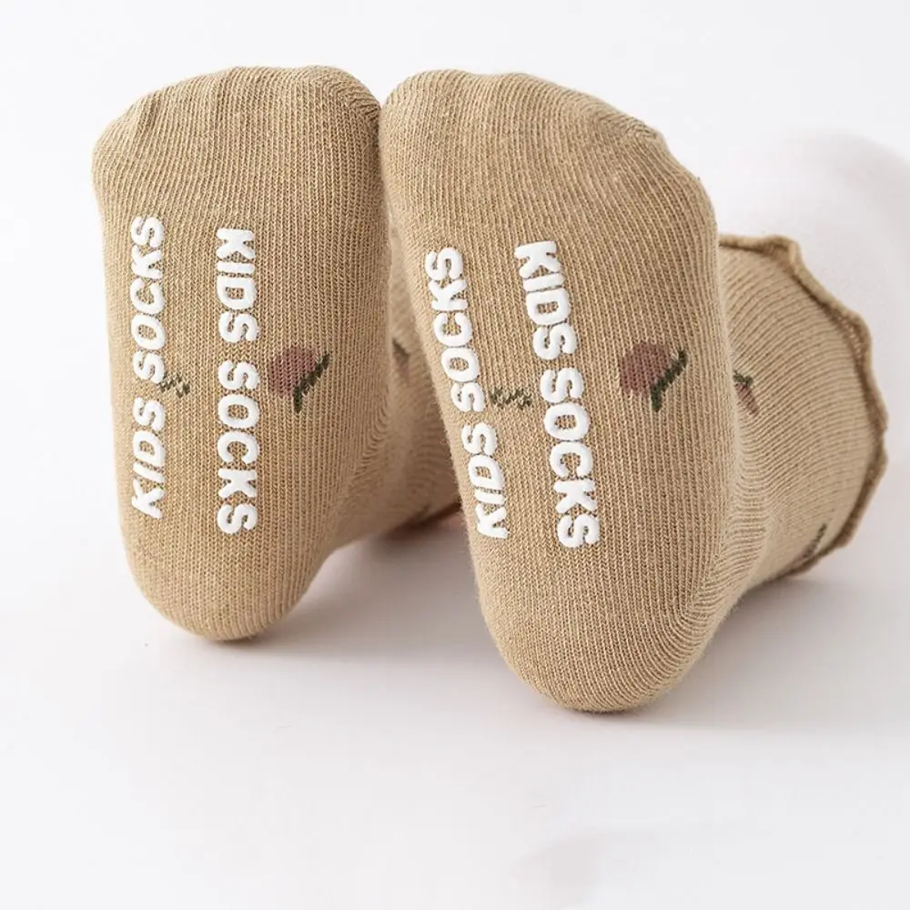 

5 пар мягких детских хлопковых носков с цветочным принтом, плиссированные дышащие короткие носки-трубочки для малышей, милые осенне-весенние детские носки с героями мультфильмов для новорожденных