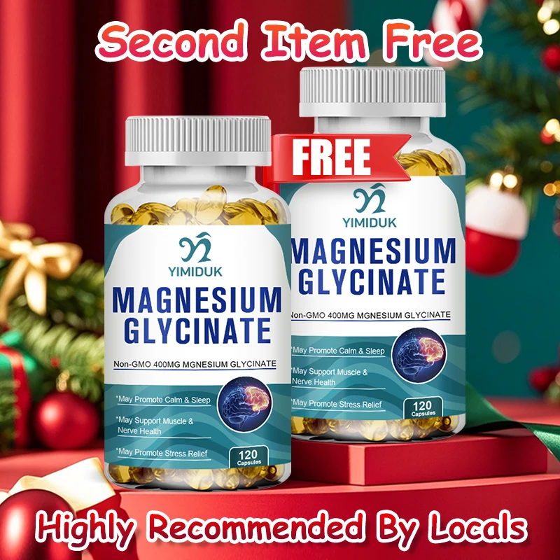 

High Absorption Magnesium Glycinate Supplement, with Vitamin B6, for Anxiety, Headache Relief, Promotes Restful Nights, Energy