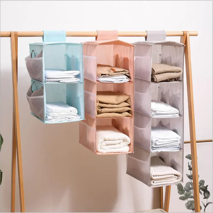 

Folding Wardrobe Hanging Organizer Multilayer Oxford Cloth Clothes Storage Bag Underwear Hanging Bag Washable Closet Organizer