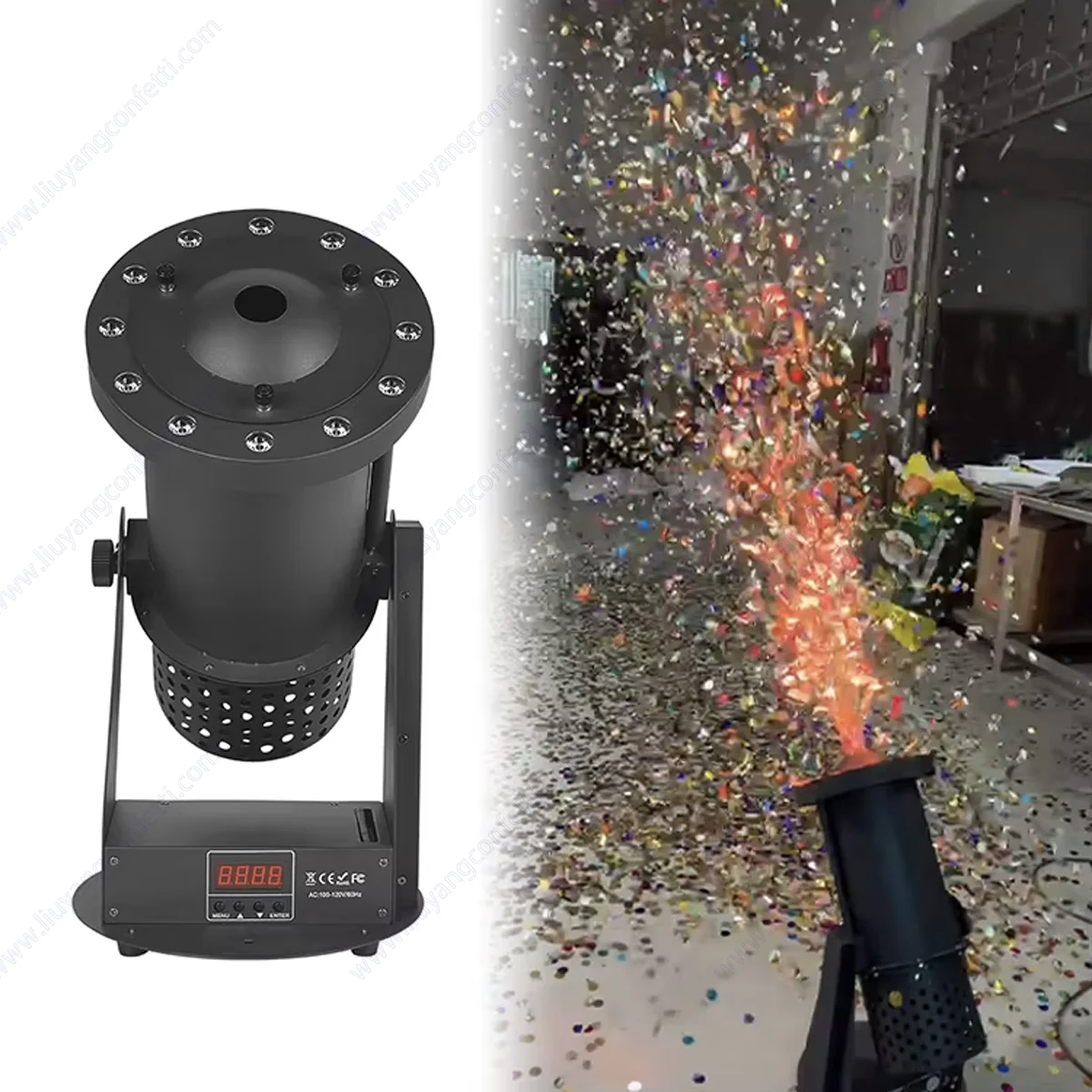 

1500w Led Wedding Confetti Cannon Machine Blower Paper Stage Special Effect Dmx 512 Remote Control Disco Club Party Event Bride