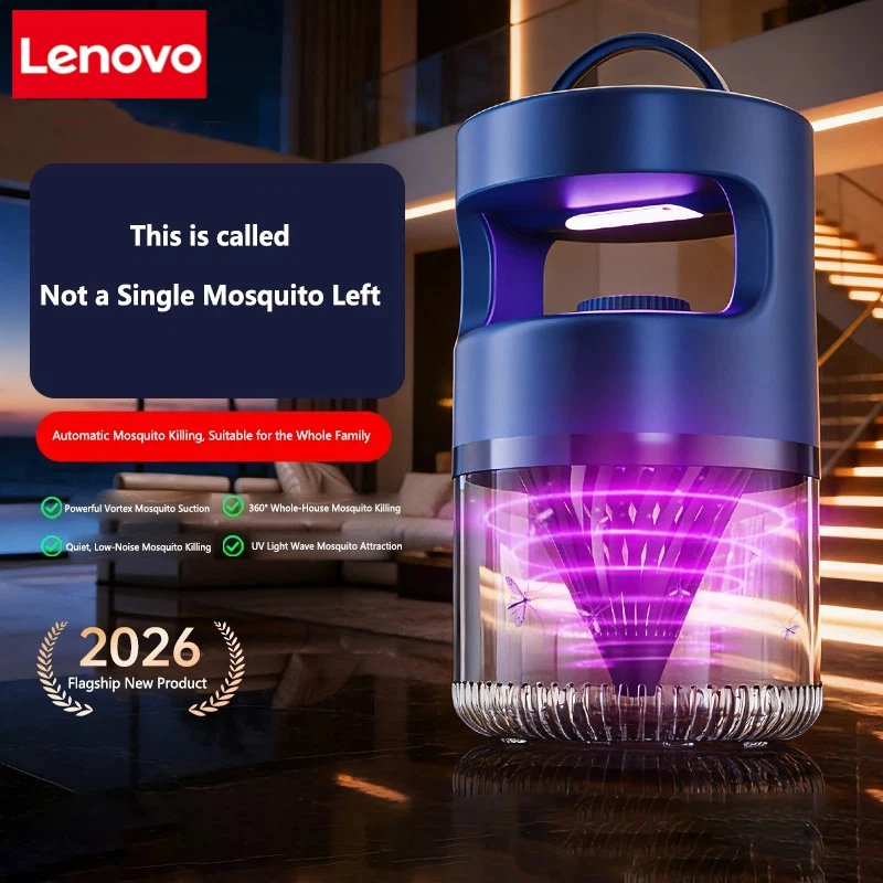 Lampe anti-moustiques Lenovo, lumière UV bleue, choc électrique, 2 en 1, 1200mAh, rechargeable, pour patio, voyage, nouveau