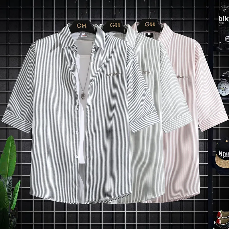 

Мужская летняя футболка Slim Fit в полоску, свободного кроя, тонкая, молодежная, с квадратным вырезом, без вышивки, не требует глажки...