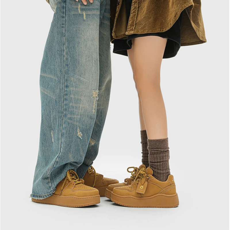 Unisex Fashion Sneakers Women Shoes for Men Tennis Retro Y2K Brown Punk Skateboard Shoes Designer Couple Sports Casual Shoes