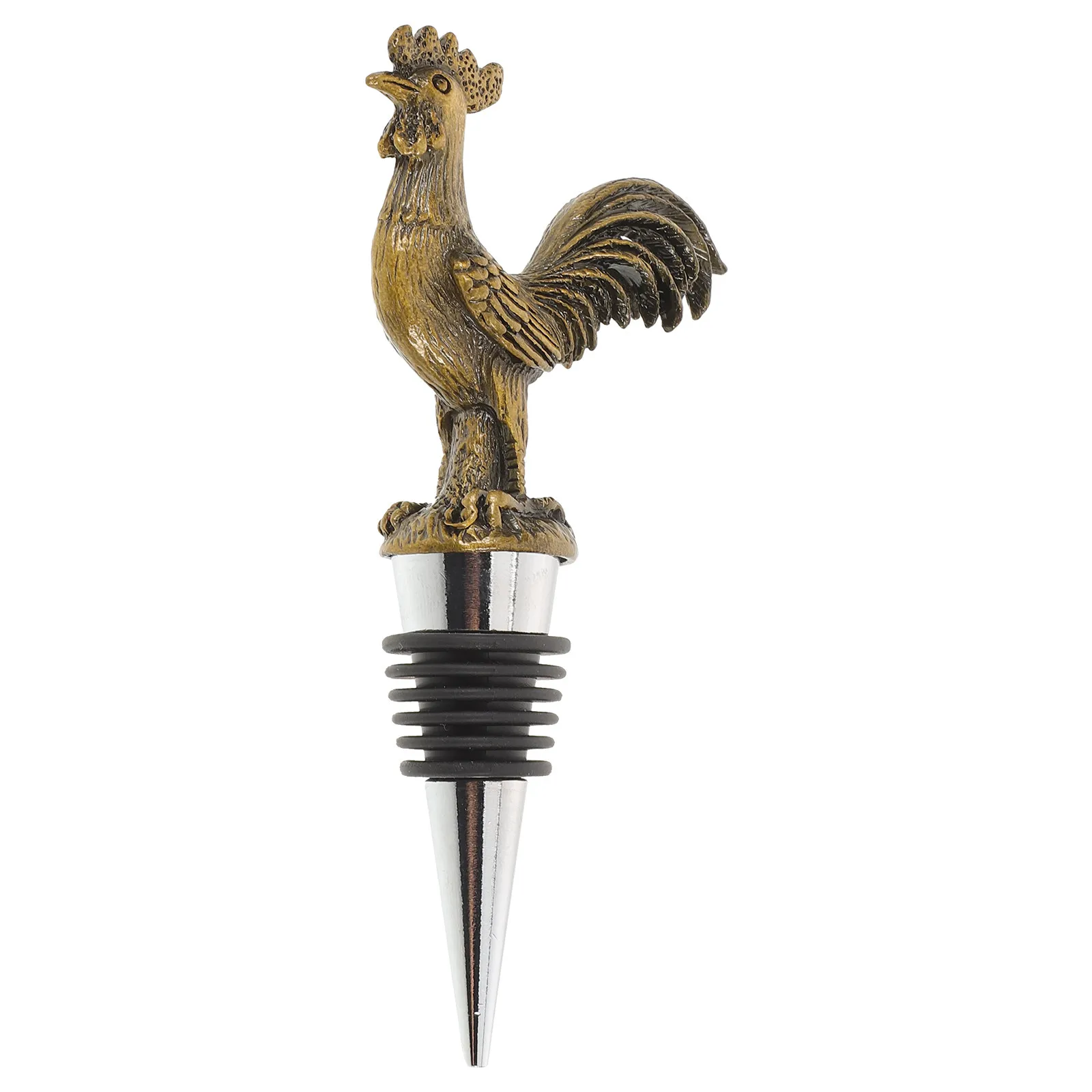 Metal Rooster Wine Bottle Stopper Vintage Decorative Animal Wine Plug Reusable Beverage Cap Party Favor Festival Bar Accessories