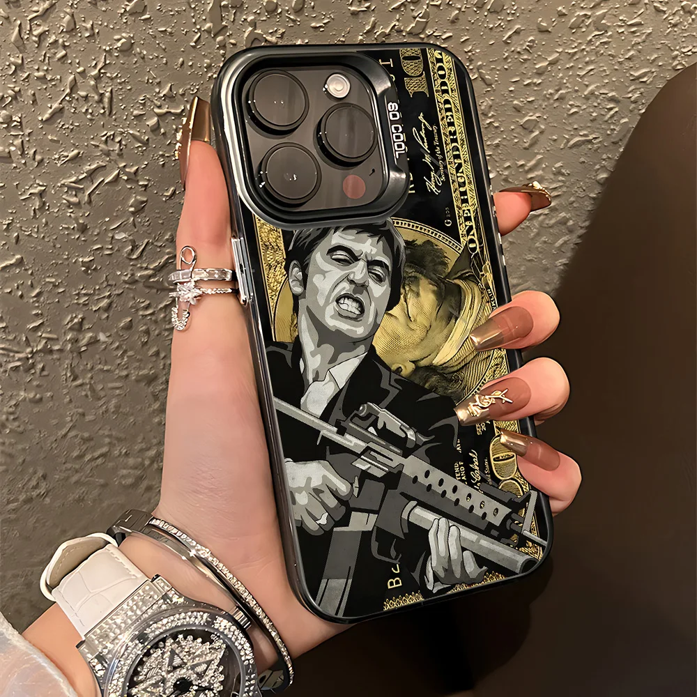 Casing HP Film Klasik S-Scarface Untuk iPhone 17 16e 16 15 14 13 12 11 mini Pro Max XR 8 7 Air Plus Anti Jatuh Penutup Belakang Matte