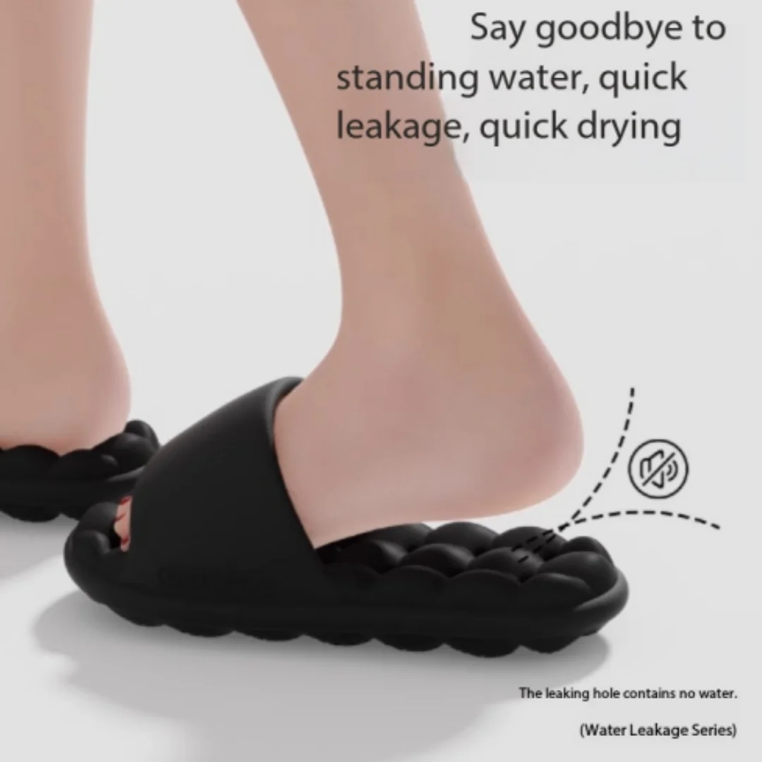 2026 New Summer Couple Slippers Non slip Quick Drying Bath Shoes with Drainage Holes Massage Sole Soft Indoor Home Slippers