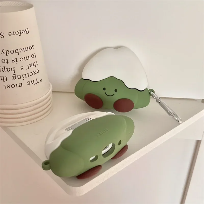 Green Tea Ice Cream Hülle für AirPods 4, Airpod 1 2 3 Pro Pro2, Bluetooth-Ohrhörer, Ladebox, schützende Kopfhörerhülle