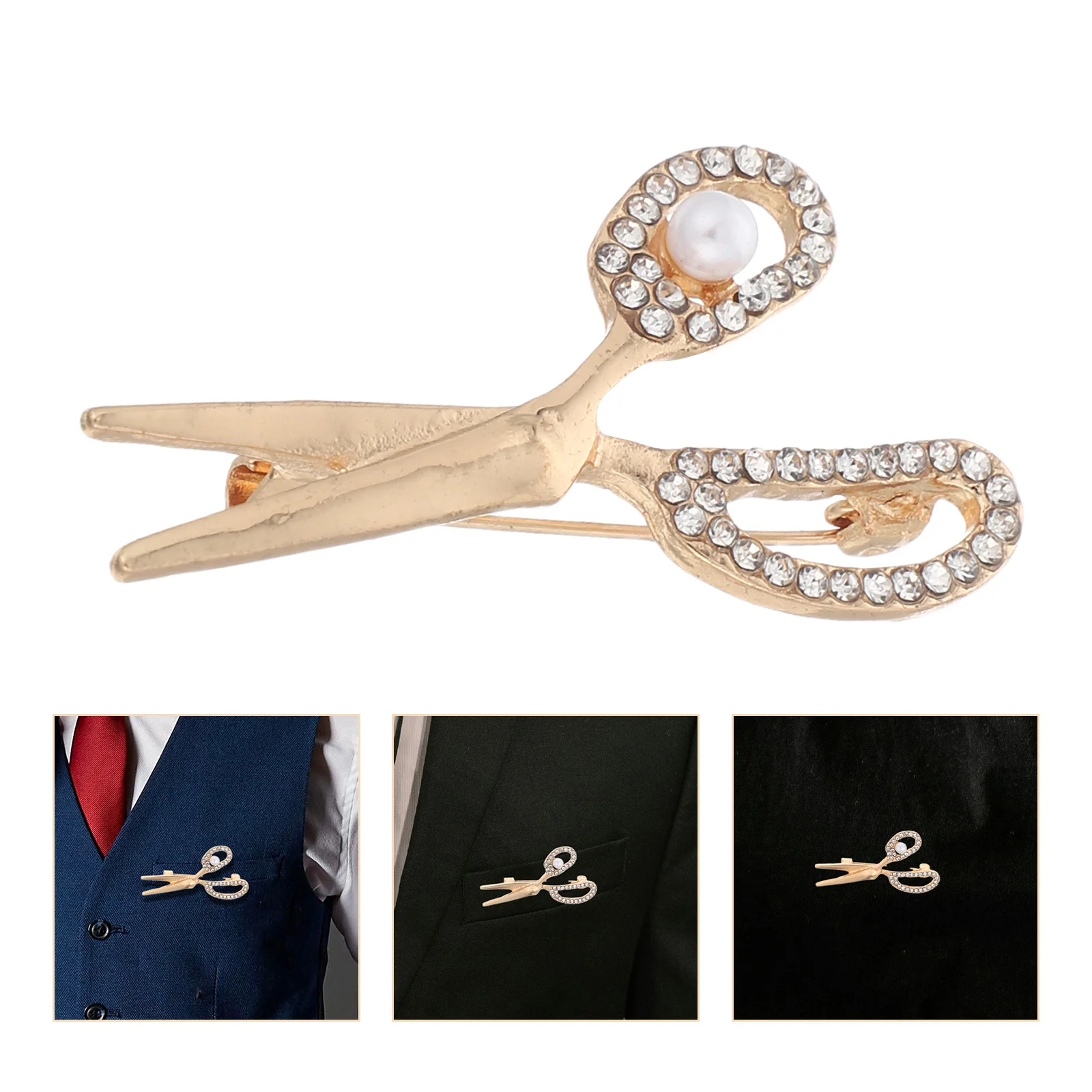 

Брошь для одежды, булавка из сплава со стразами, винтажная брошь в форме ножниц для костюма, шарфа, шляпы, украшение, модная булавка для женщин, подарок на вечеринку