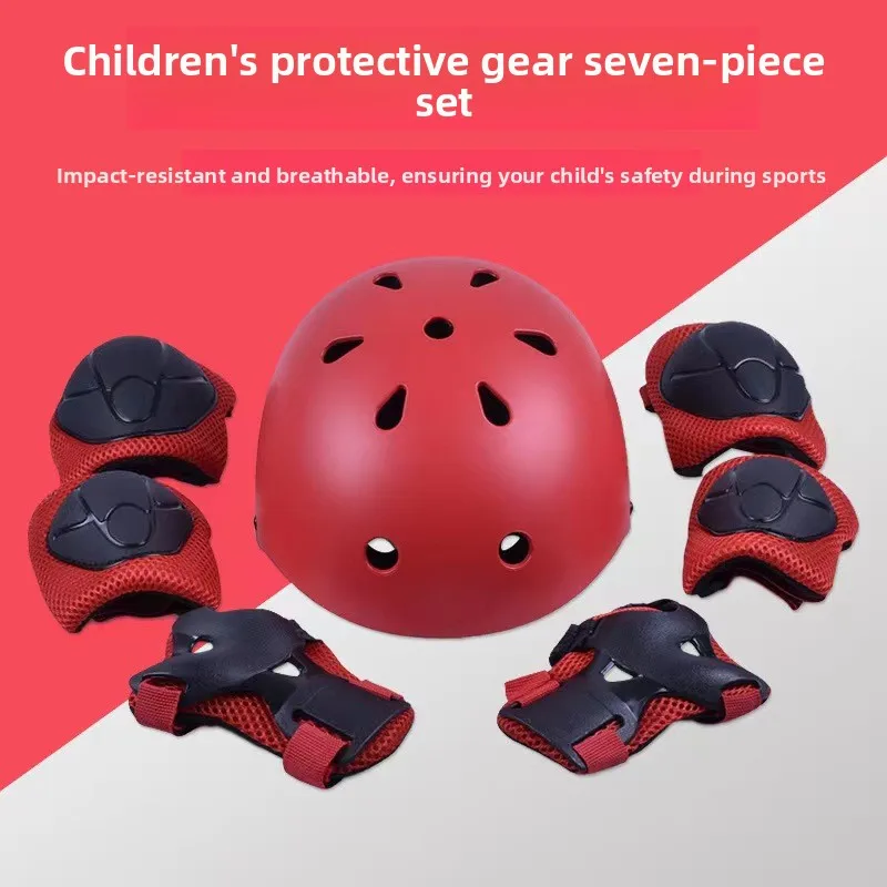 Children's Scooter Protective Gear, Self-balancing Bicycle, Twist Wheel Skateboard Protective Gear, 7 Sets
