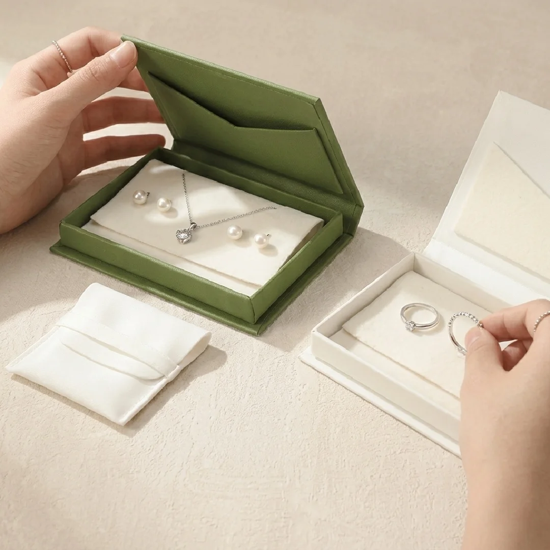 Minimalist Jewelry Gift Box Ultra-Thin Clamshell Jewelry Storage Boxes Minimalist Jewelry Flip Top Packing Box Jewelry Pouches