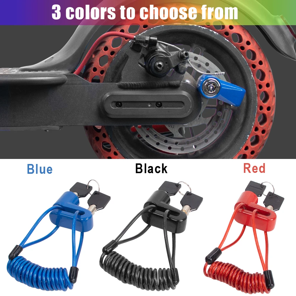 Universal Anti theft Disk Disc Brake Rotor Lock For Xiaomi M365 Pro Pro2 Mi3 Scooter Bike Motorcycle Safety Lock Reminder Spring