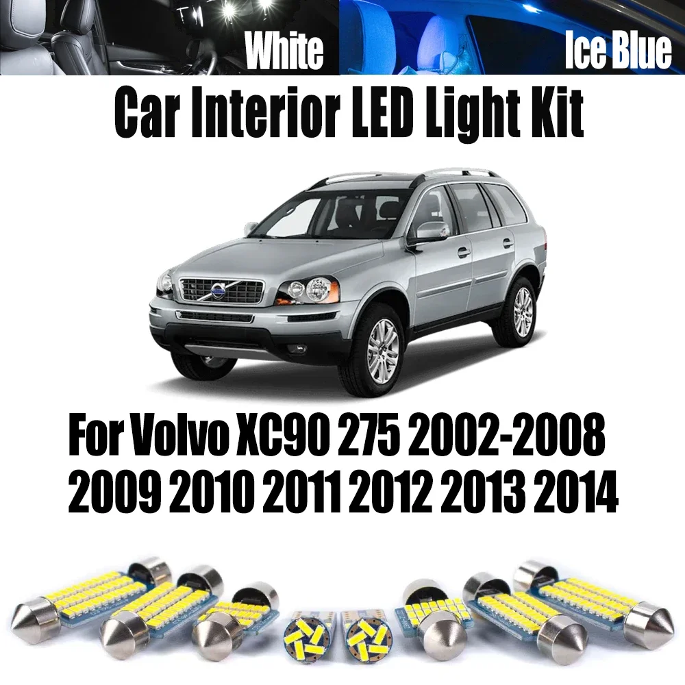 Canbus For Volvo XC90 275 2002- 2011 2012 2013 2014 Car Accessories LED Interior Map Dome Trunk Ceiling Light Footwell Bulbs Kit