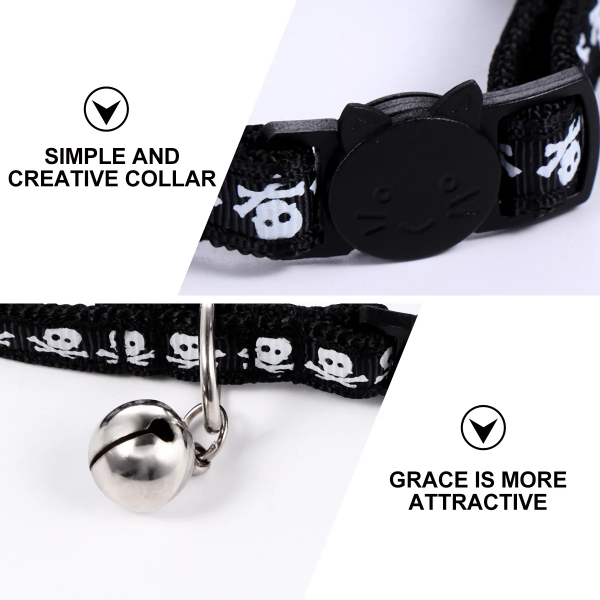 

1Pcs Skull Halloween Pet Collar Lightweight Adjustable Cloth Dog Collar Creative Design Stylish Party Puppy Accessories