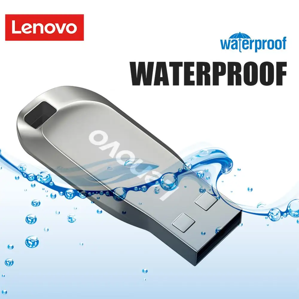 Lenovo 2TB USB Flash Drives Waterproof Metal Flash Usb Memory Stick Black Pen Drive Creative Business Gift Silver Storage U Disk