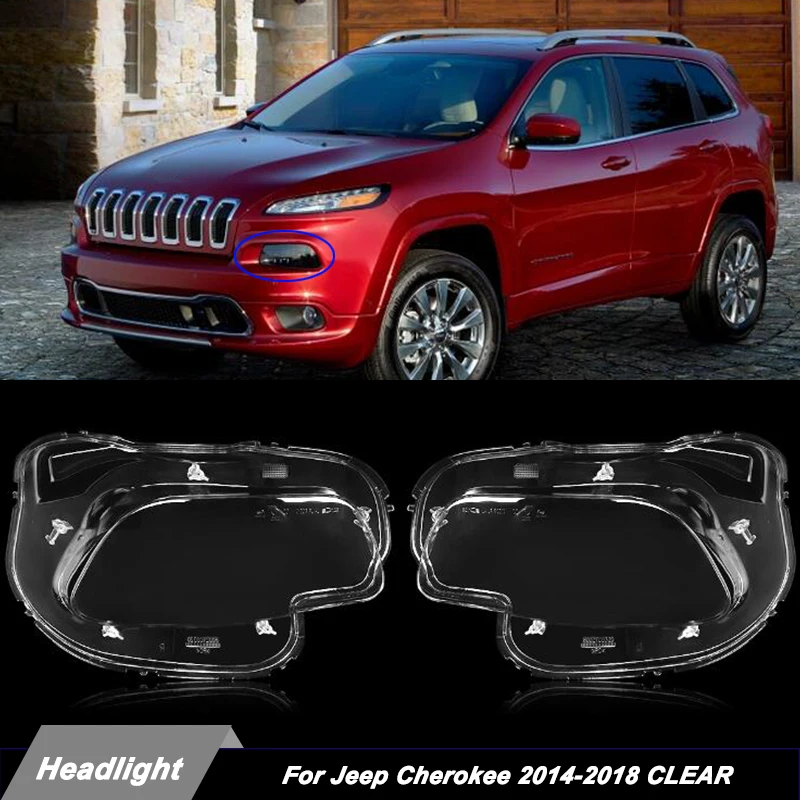 SAIQINGSP Clear Fit For Jeep Cherokee 2014-2018 Headlight Cover Car Accessories Tools