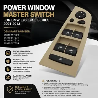 

Car Window Lifter Control Switch For BMW E90 E91 2004-2013 3 Series High Quality 61319217329 61319217331 61319217332 61319217334